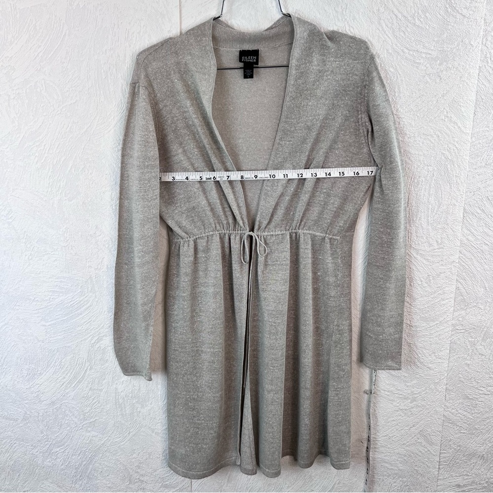 Eileen Fisher Linen and Silk Blend Gray Sweater Size Small - Picture 5 of 7
